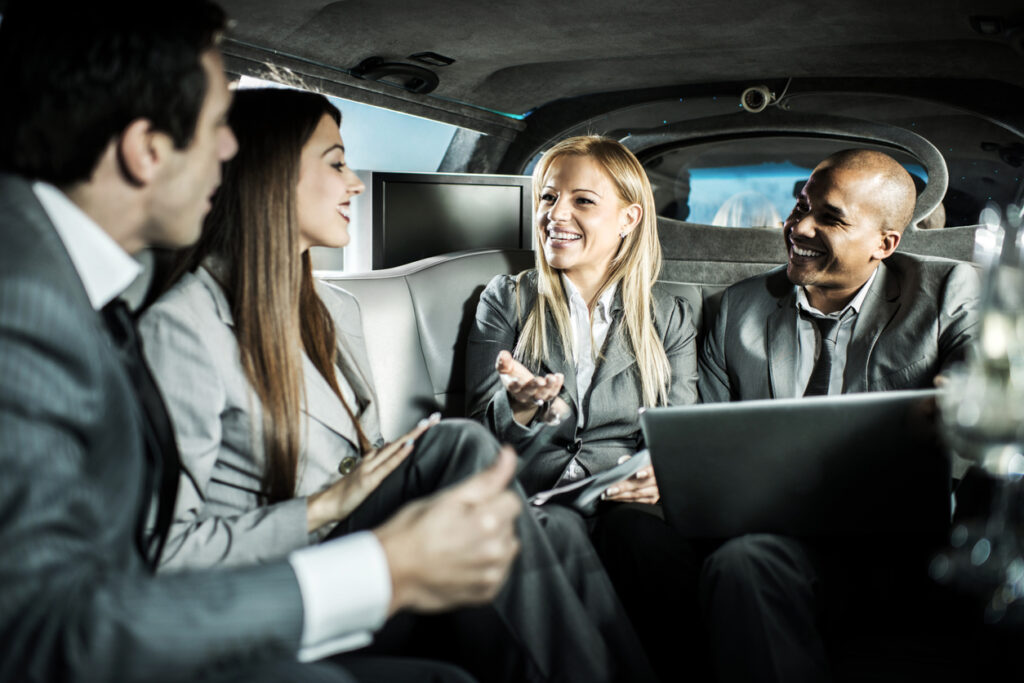 Business people in a limousine.